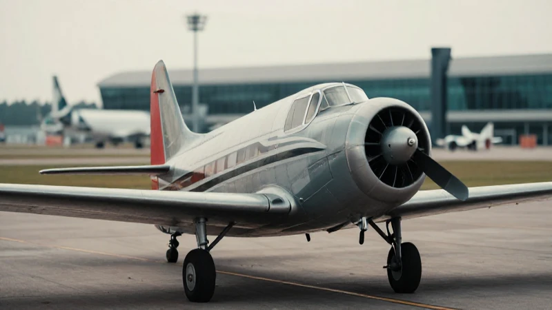 Avión antiguo con iluminación cinematográfica