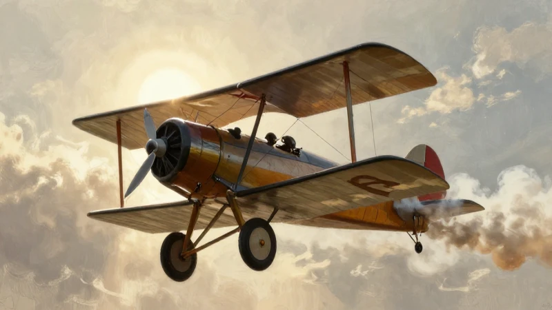 Duelo aéreo antiguo con humo dramático