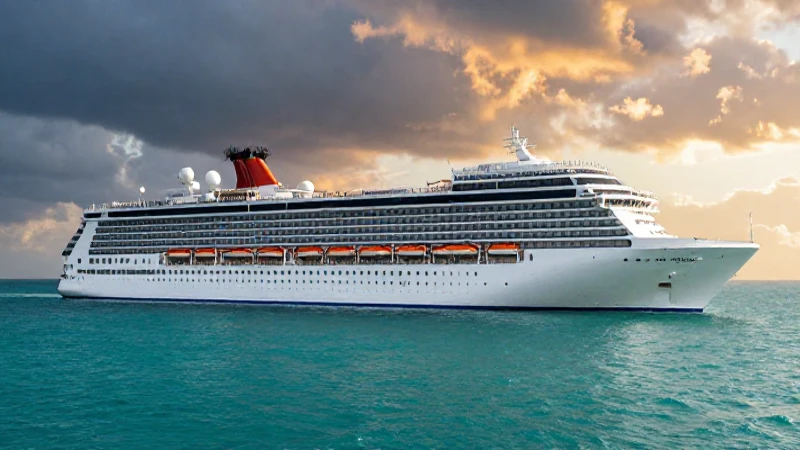 Crucero imponente al atardecer cinematográfico