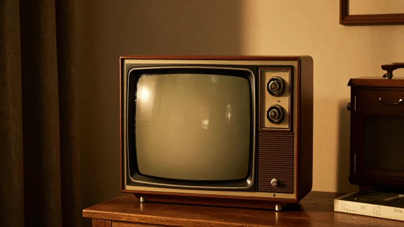 Televisor antiguo en ambiente cálido y retro