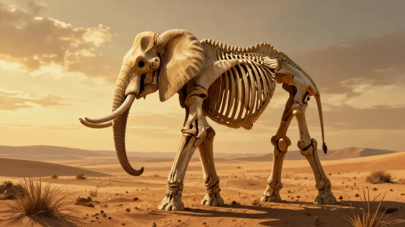 Esqueleto gigante en el desierto dorado