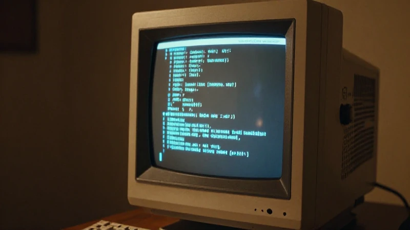Cuál ha sido la evolución de los lenguajes de programación 5 Monitor antiguo con código brillante y cálido