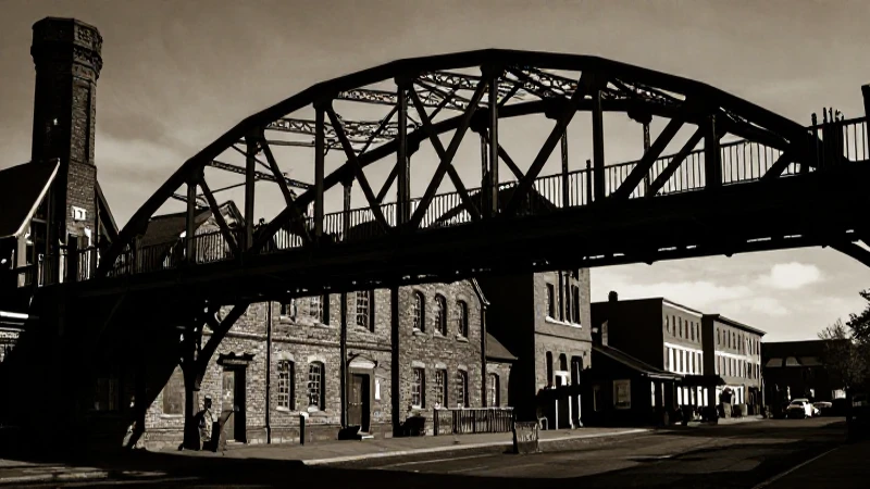 Evolución de los materiales: Línea de tiempo de su historia 7 Fábrica victoriana, puente histórico en tonos sépia