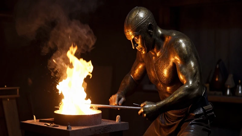 Evolución de los materiales: Línea de tiempo de su historia 4 Artesano del Bronce, fuego dramático y cinematográfico