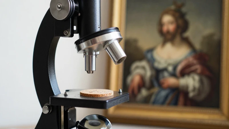 Evolución de los microscopios: Un viaje a través del tiempo 3 Microscopio antiguo observa corcho con luz suave