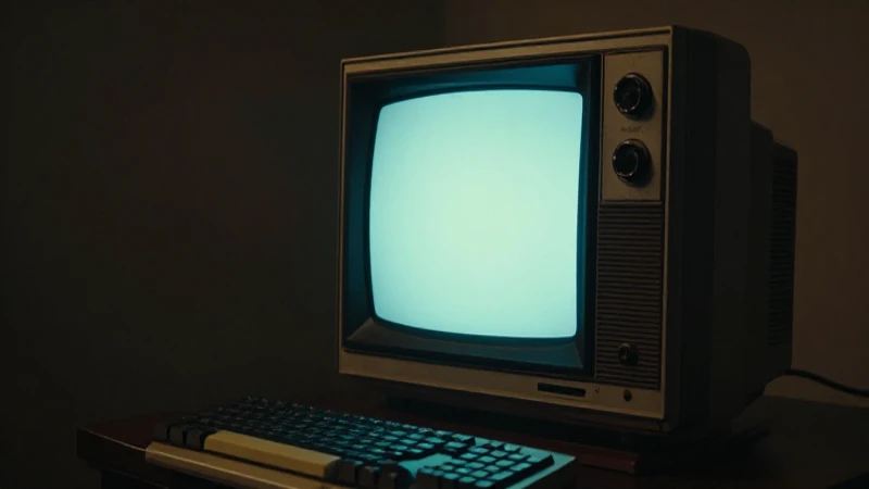 Computadora antigua con iluminación volumétrica cinematográfica