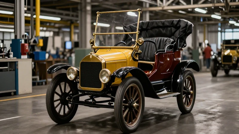 Evolución del automóvil: Línea de tiempo desde sus inicios 3 Ford Modelo T, línea de montaje antigua