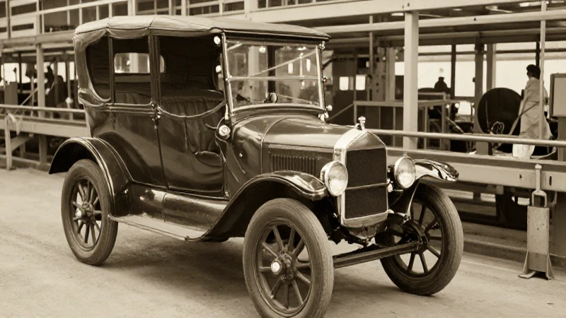 Cuál es la evolución del automóvil a lo largo de la historia 3 Ford Modelo T en foto antigua sepia