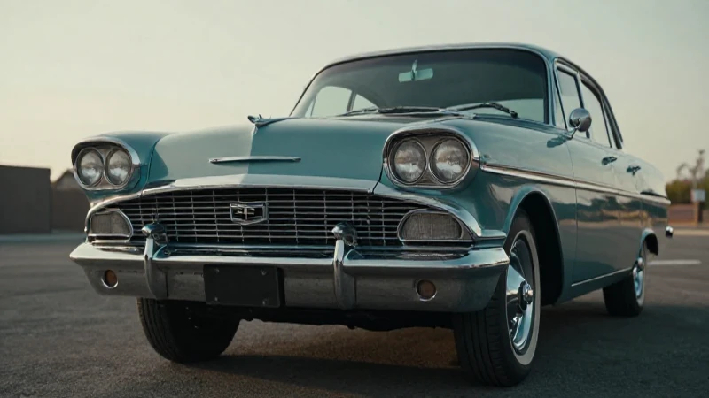 Cuál es la evolución del automóvil a lo largo de la historia 4 Coche clásico iluminado con enfoque selectivo