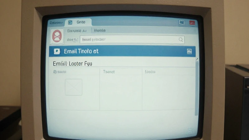 Pantalla retro con correo cálido y granulado