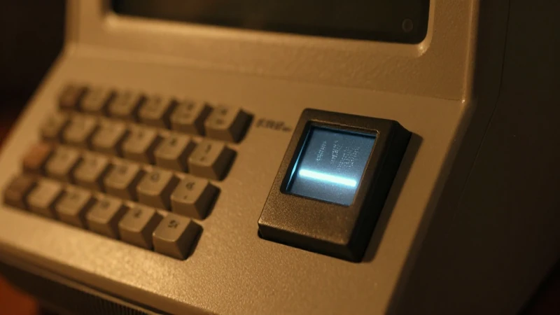Terminal vintage con cursor parpadeante y estética retro
