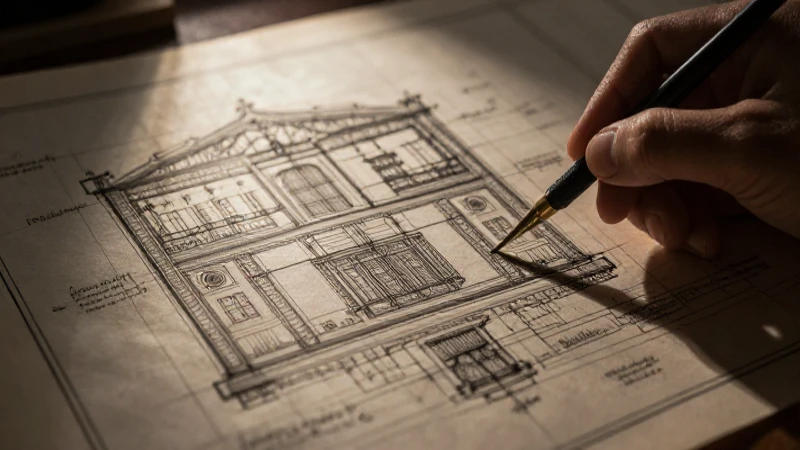 Evolución del Dibujo Técnico: Línea de Tiempo y Su Historia 3 Detalle arquitectónico antiguo bajo luz contrastada