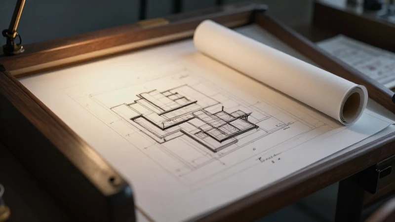 Evolución del Dibujo Técnico: Línea de Tiempo y Su Historia 8 Dibujos arquitectónicos con luz suave y efecto vintage