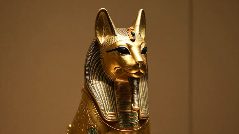 Cómo ha evolucionado el gato a lo largo de la historia 8 Gatito egipcio antiguo, dorado y realista
