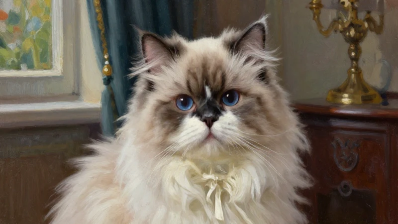 Cómo ha evolucionado el gato a lo largo de la historia 6 Retrato felino victoriano con luz suave