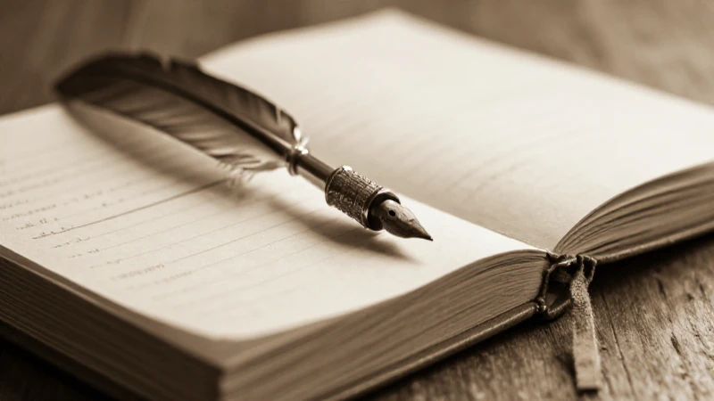 Libro antiguo con pluma y tonos sepia