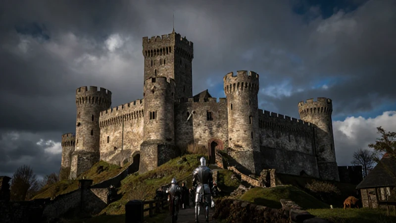 Cuáles son las etapas clave de la evolución humana 7 Castillo medieval iluminado con drama