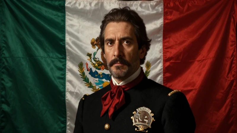 Cuáles son los nacimientos y logros de Vicente Guerrero 9 Retrato de Guerrero con bandera mexicana y claroscuro