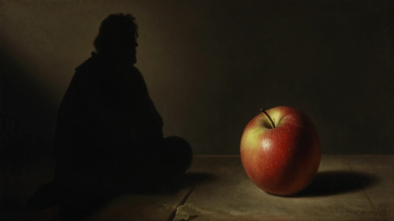 Cuáles son los hitos de la mecánica clásica en física 4 Silueta de Newton bajo una manzana iluminada