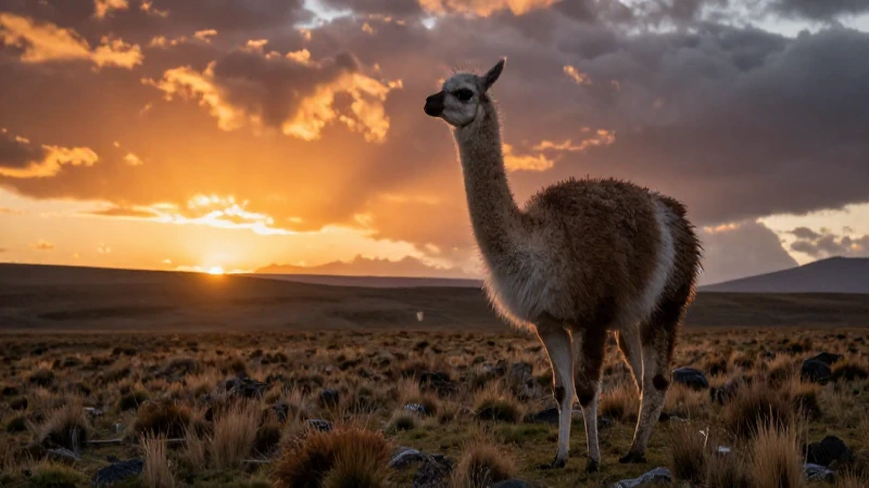 Cómo hacer un mapa conceptual de la flora y fauna de Bolivia 6 Atardecer dramático revela cóndor y vicuña andina