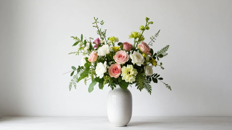 Flores delicadas lucen en elegante jarra