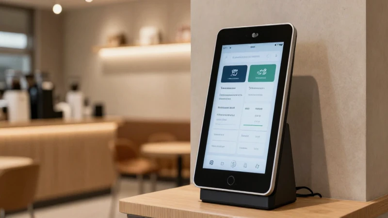 Esquema de Flujos en una Cafetería: Optimizando la Eficiencia y la Experiencia del Cliente 3 Cafetería moderna con iluminación cálida y kiosco digital