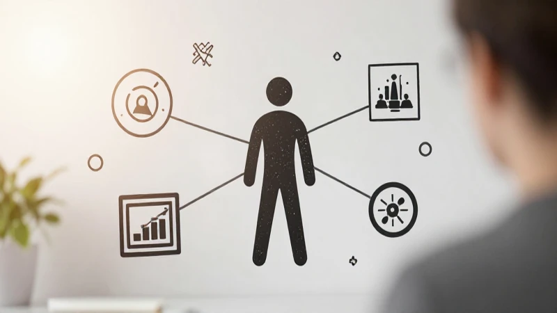 Esquema de flujo de recursos humanos: Mejorando la gestión del talento en tu empresa 7 Figura estilizada, nodos conectados, iluminación suave
