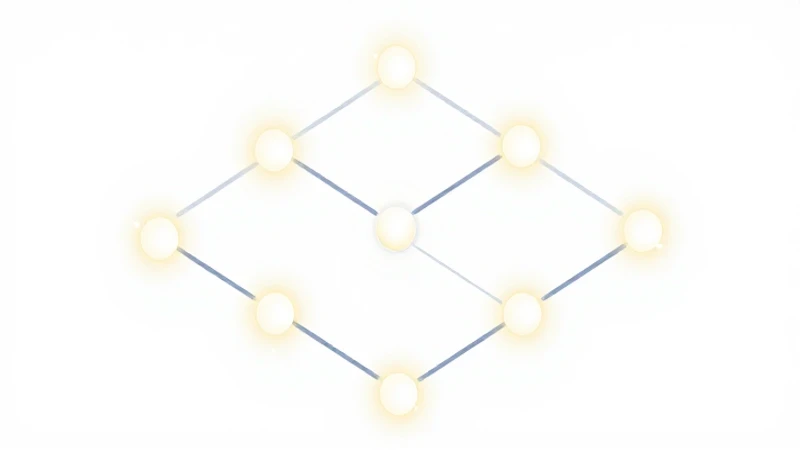 Diagrama vectorial isométrico con nodos brillantes