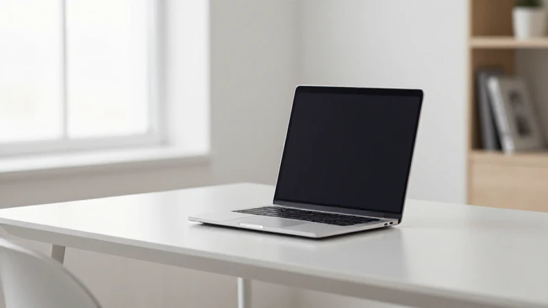 Escritorio minimalista con luz natural suave