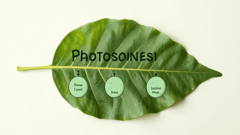 Hoja estilizada ilustra la fotosíntesis