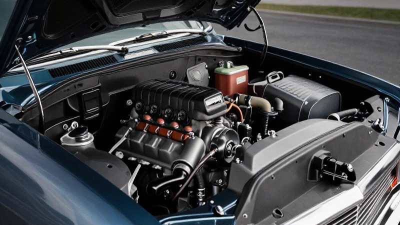 Motor Chevrolet clásico a la vista