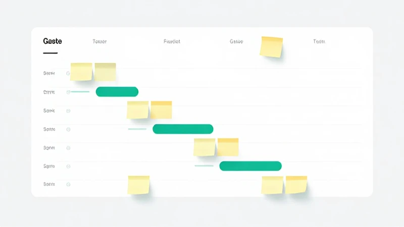 Qué es un Esquema Gantt: Definición y Uso en la Gestión de Proyectos 3 Diseño plano isométrico con notas visuales