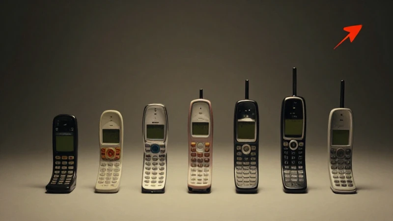 Cuál es la línea de tiempo de la evolución de celulares 3 Teléfonos antiguos evolucionan en diagrama cinematográfico