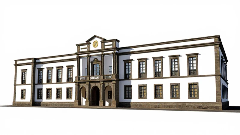 Cuál es el organigrama y funciones del Gobierno de Canarias 4 Edificio canario con iluminación dramática estilizada