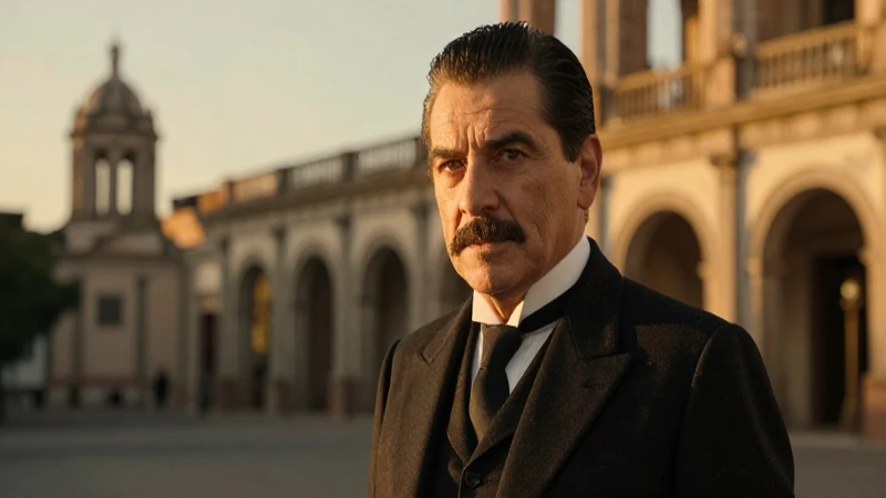 Retrato dramático con iluminación cinematográfica dorada