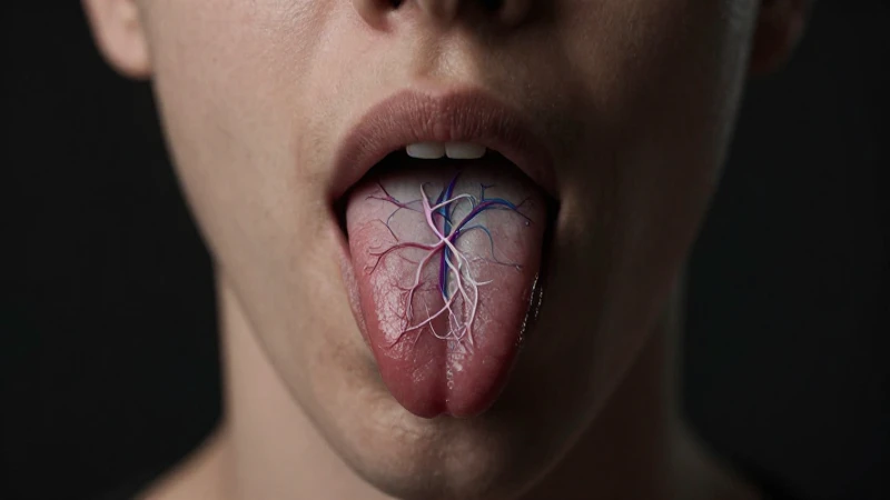 Esquema gusto 5 Lengua humana estilizada, red neuronal dramática