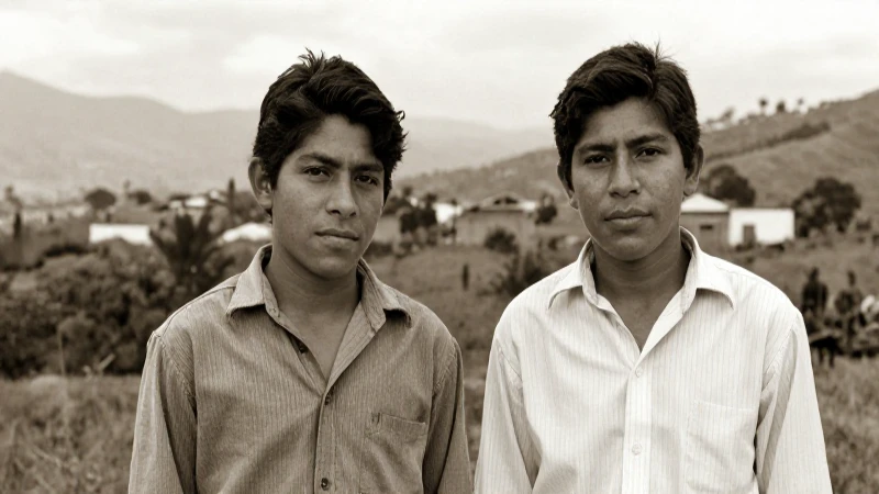 Hermanos Flores Magón en paisaje oaxaqueño sepia