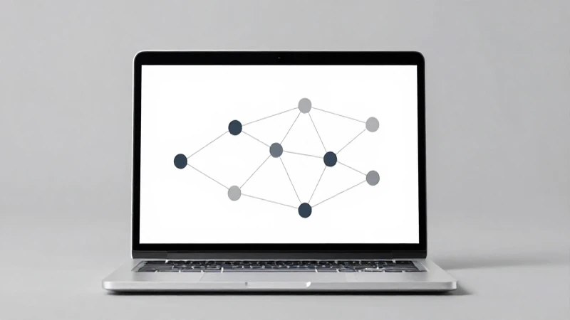 Laptop luminosa con diagrama minimalista