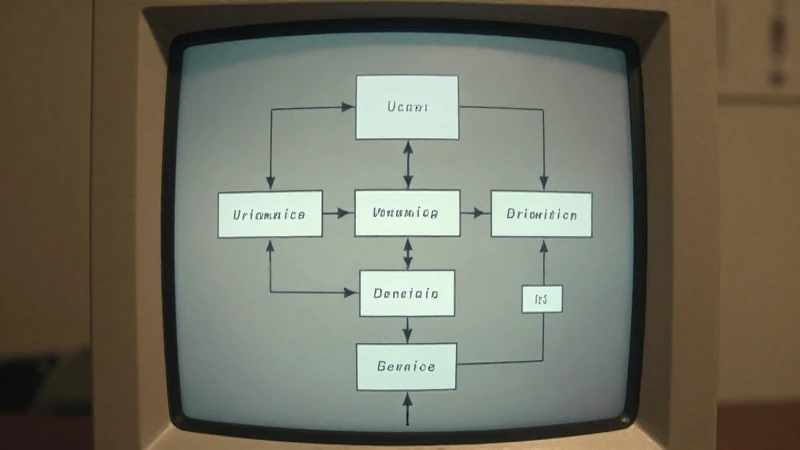 Historia de HTML: Línea de Tiempo del Desarrollo Web 4 Pantalla antigua con diagrama cálido e irreal