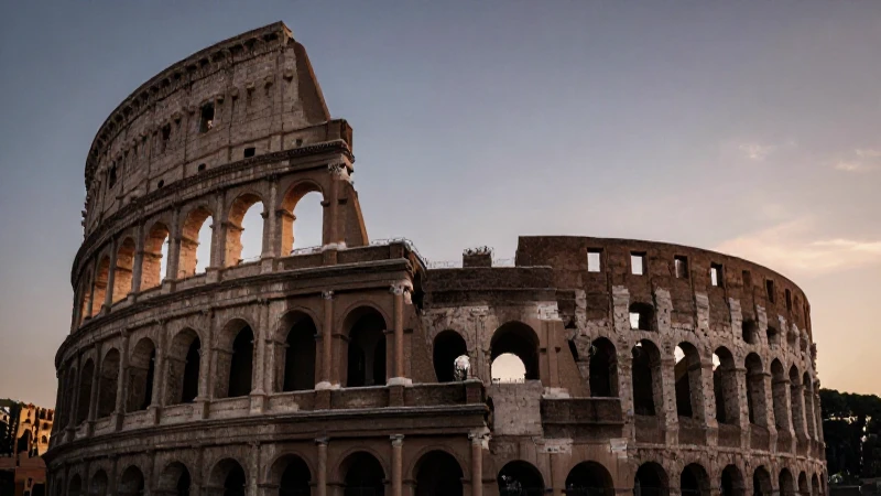Cuál es la historia de Italia desde la Antigüedad hasta hoy 5 Coliseo romano arruinado al atardecer cinematográfico