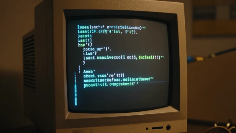 Monitor antiguo ilumina código Java cálido