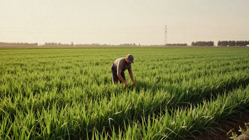 Campo fértil, agricultor, luz dorada antigua