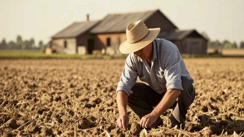 Agricultor trabaja bajo luz cálida y antigua