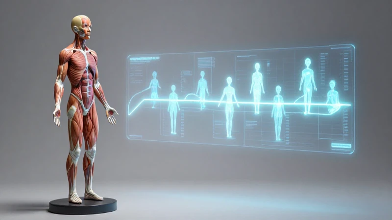 Anatomía humana holográfica con luz volumétrica