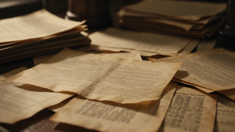 Documentos antiguos bajo luz cinematográfica cálida