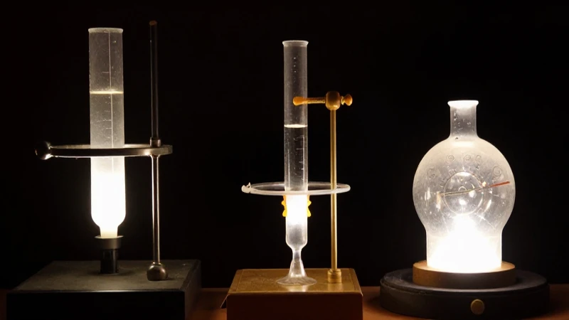 Iluminación dramática enfoca instrumentos científicos modelados
