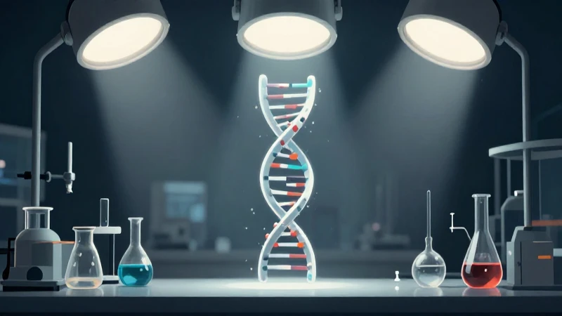 ADN enrollado bajo iluminación científica