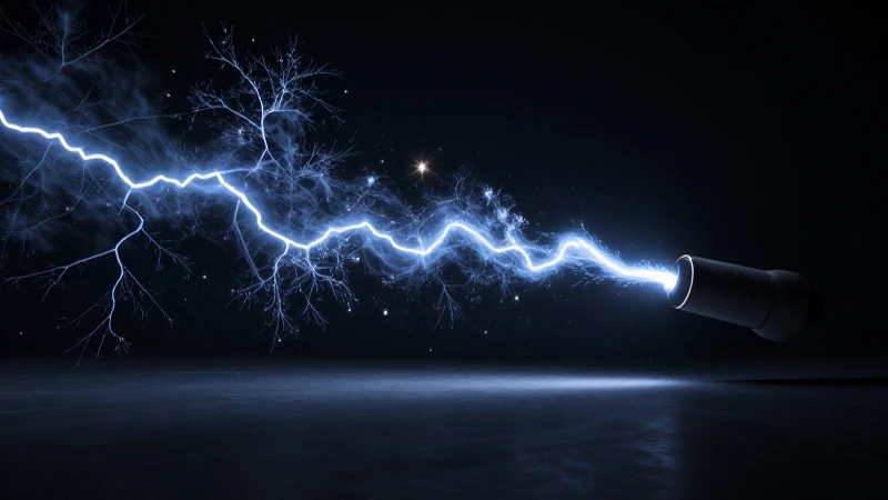 Chispas estáticas sobre tecnología con luz dramática