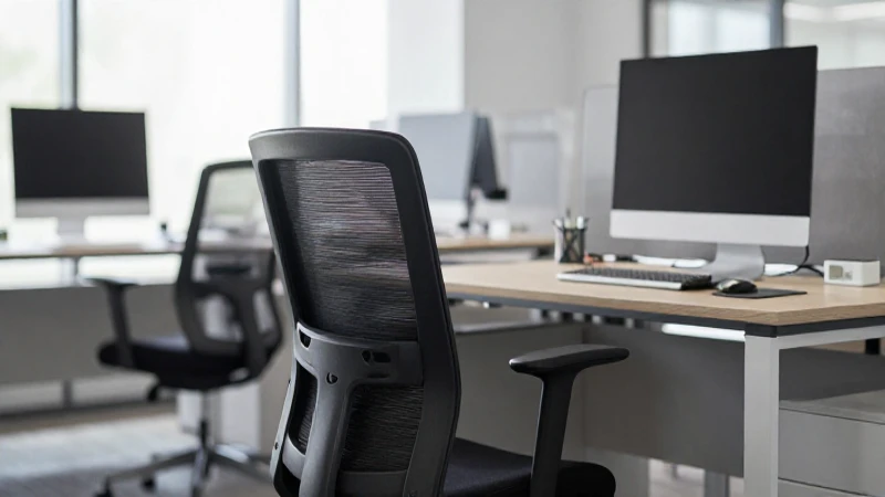 Oficina moderna con luz suave y ergonómica