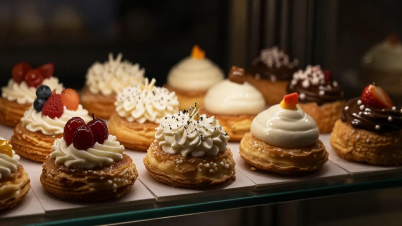 Cuál es la línea de tiempo de la historia gastronómica mundial 7 Pastelería francesa elegante con luz dramática